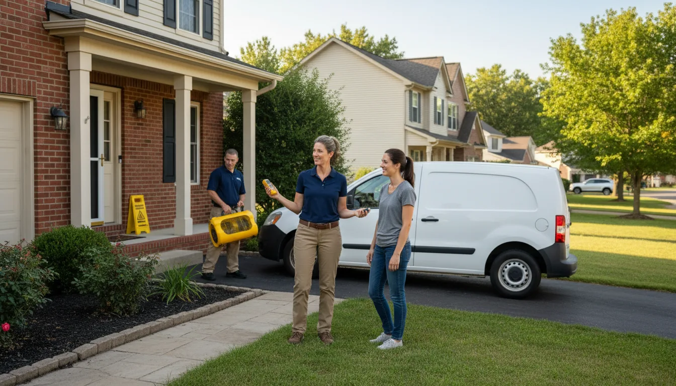 Residential water damage restoration in Burlington, IN